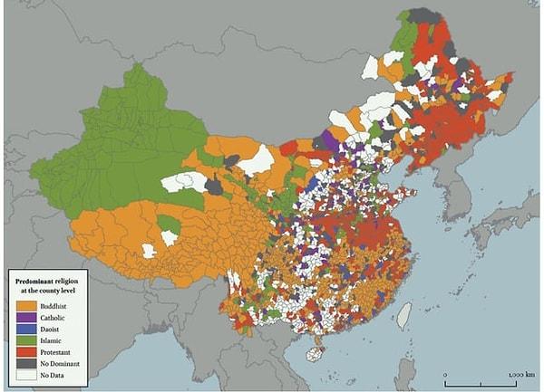 9. Çin'de din dağılımı.