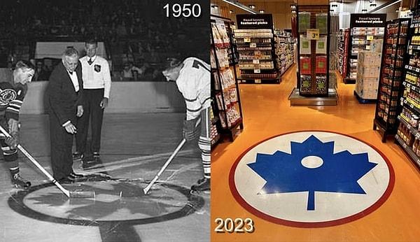 5. Leafs'in Stanley Kupası'nı en son kazandığı arenadaki orta buz, şimdi bir marketin içerisinde yer alıyor.