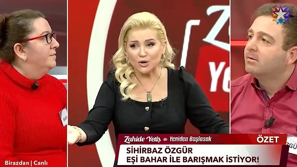 Eşinin kıskançlık yaptığını, aldatma olmadığını savunan Özgür o anlarda, "Kesme sahnesinde üstüme düştü. Pelerinimi unuttuğum için bornoz giymiştim" dedi.