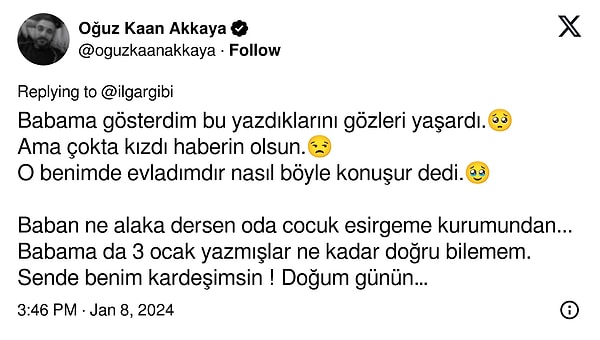 1. Gelen yanıtlar ise hem daha da duygulandırdı hem de yüzümüzde buruk bir gülümseme oluşturdu.