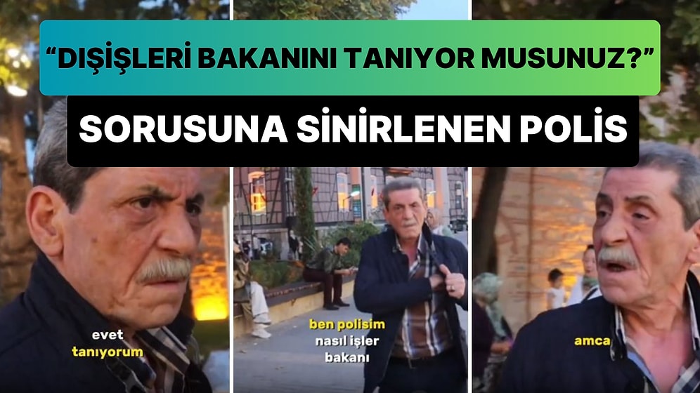 Polis Olduğunu Belirten Vatandaş 'Dışişleri Bakanını Tanıyor musunuz?' Sorusuna Sinirlenip Muhabirlere Kızdı