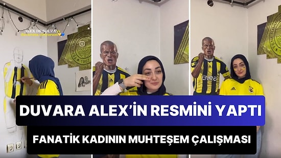 Evinin Duvarına Alex de Souza'nın Muhteşem Bir Resmini Yapan Fanatik Fenerbahçeli Kadın