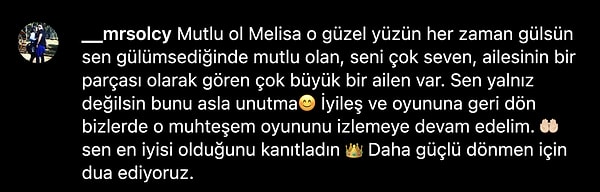 Melissa Vargas'ın paylaşımlarına gelen yorumlar şöyleydi👇