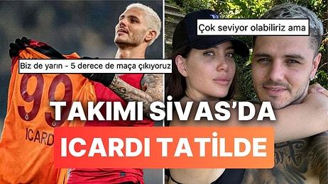 Galatasaray Sivas Deplasmanında Top Koştururken 'Eşiyle Tatile Doyamayan' Icardi Taraftarın Diline Düştü