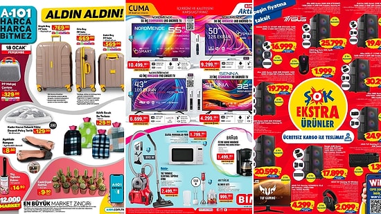 İndirim Günleri Başlıyor! 13 Ocak - 19 Ocak Haftasında A101, BİM ve ŞOK Aktüel Ürünler Listesinde Ne Var?