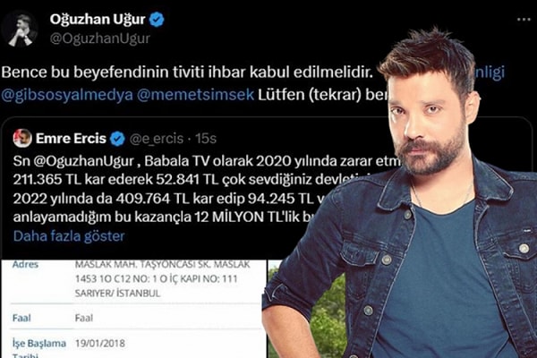 Eminim hatırlayanlarınız da olacaktır, kendisi daha önce de Oğuzhan Uğur ile sosyal medyadan girdiği tartışmalarla öne çıkmıştı.