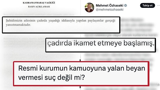 Kahramanmaraş Valiliği ile Bakan Özhaseki'nin Açıklamaları Kafaları Karıştırdı: Şehit Ailesi Nerede Yaşıyor?