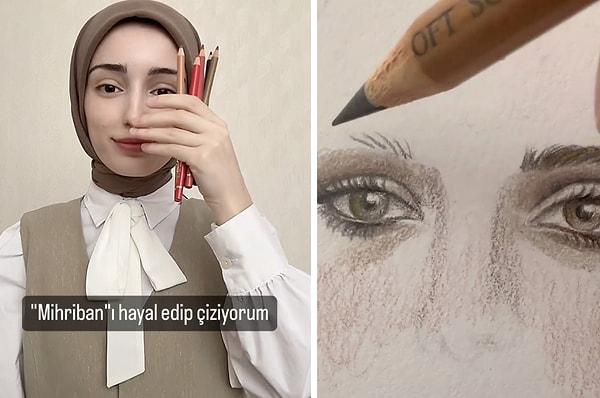 Sosyal medya hesabında birbirinden güzel çizimlerini paylaşan 'senaritas' da Musa Eroğlu'nun 'Mihriban' türküsündeki Mihriban'ı hayal ederek bir çizim yaptı.