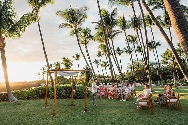 While the exact time and location of the ceremony remain unspecified, it is said to have taken place in Hawaii with approximately twelve attendees.