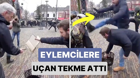 Hollanda'da Kur'an-ı Kerim Yakma Eyleminde Bir Kişi Eylemcilere Uçan Tekme ile Saldırdı