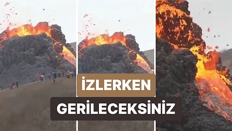 İzlanda'da Aktif Bir Volkanı Ziyaret Eden Turistlerin O Anlarını İzlerken Gerileceksiniz