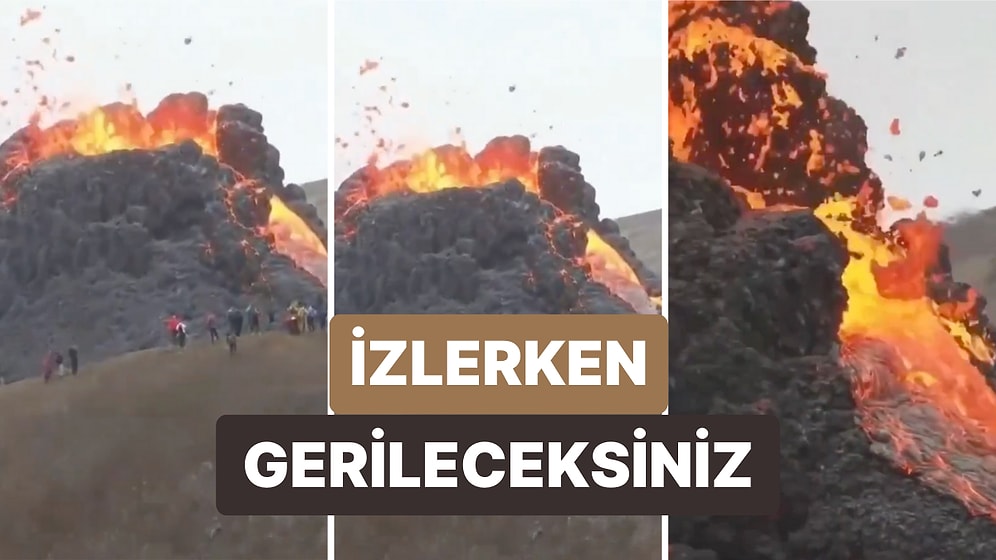 İzlanda'da Aktif Bir Volkanı Ziyaret Eden Turistlerin O Anlarını İzlerken Gerileceksiniz