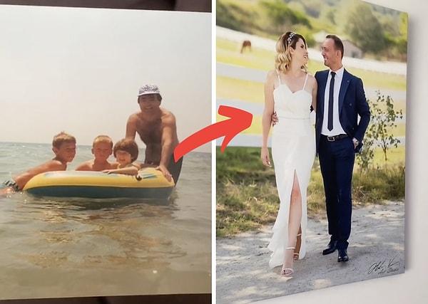 Plajda fotoğraf çekilirken babasının bir anda fotoğrafa dahil ettiği çocuğun, şu anki eşi olduğunu söyleyen kadın bu teoriye olan inançları bir kere daha yeşertti.