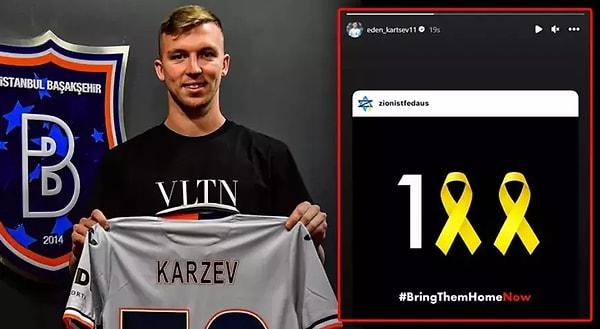 Süper Lig ekiplerinden Başakşehir'in İsrailli futbolcusu Eden Karzev, sosyal medya hesabından yaptığı paylaşım sonrası gözaltına alındı.