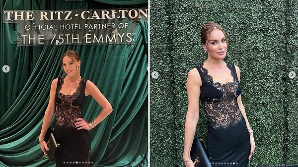 Güzel modelin elbise tercihini Dolce&Gabbana'dan yaptığını ve dantelli midi elbisesinin fiyatının 729 dolar olduğunu da öğrendik! Demek ki neymiş Emmy Ödüllerinde de olsan milyonlara gerek kalmadan, 22 bin TL'ye de muazzam gözükülebiliyormuş! 😂