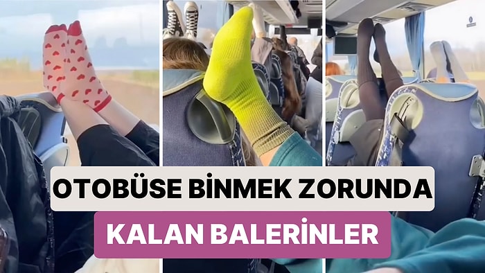 Turnedeyken Araçları Bozulduğu İçin Şehirler Arası Otobüse Alınan Balerinlerin Oturma Şekilleri Viral Oldu