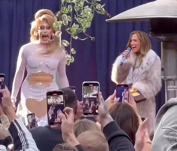 10. Dünyaca ünlü şarkıcı Jennifer Lopez kendisini taklit eden drag queen'e muhteşem bir sürpriz yaptı.