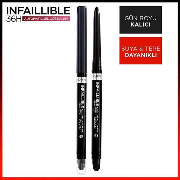 12. L'Oréal Paris Infaillible Automatic Jel Göz Kalemi - Yoğun Siyah