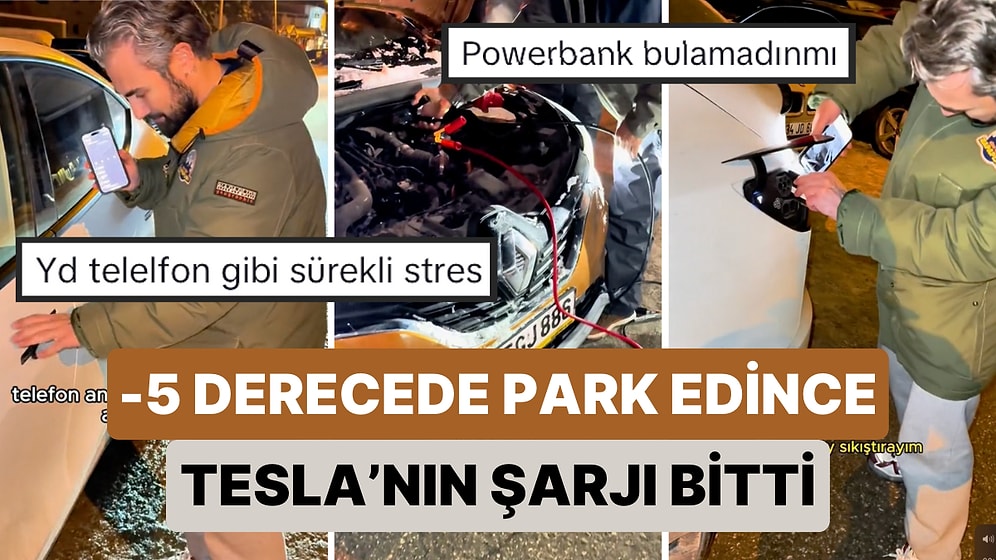 Doğuş Çabakçor -5 Derece Havada Park Ettiği Tesla Aracının Şarjı Tamamen Bitince Yaşadığı Zor Anları Paylaştı