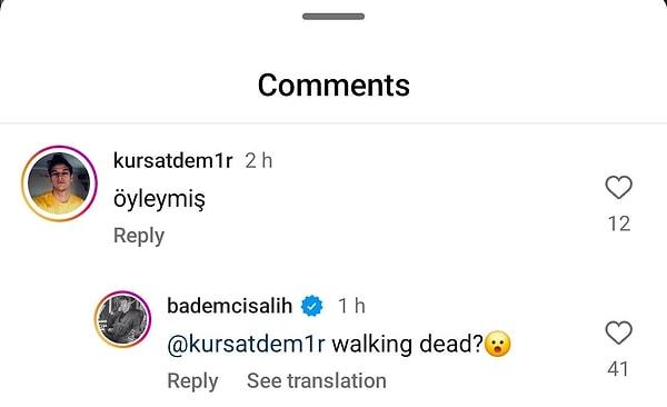 "The Walking Dead" dizisine gönderme yapan bir yorum paylaşan Bademci'nin bu yorumu üzerine dizinin resmi hesabı başrol oyuncusunu takipten çıkarırken, Bademci de buna kayıtsız kalamayarak aynı şekilde karşılık verdi.