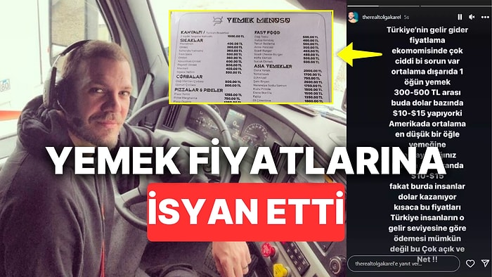 Restoran Menülerindeki Fiyatlar Gündemdeyken Amerika'daki Tolga Karel Sinirlenerek Dolar Bazında Kıyas Yaptı