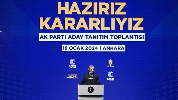 Cumhurbaşkanı Recep Tayyip Erdoğan, 18 Ocak'ta Ankara Ticaret Odası (ATO) Congresium'da düzenlenen AK Parti Aday Tanıtım Toplantısı'na belediye başkan adaylarını duyurdu.