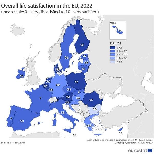 14. Avrupa'da insanlar hayatlarından ne kadar memnun.