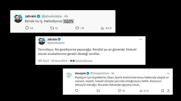 Twitch yayıncısı Ahmet "Jahrein" Sonuç , olayın takipçisi olduğunu ve tüm hukuki süreçte yardımcı olacağını belirtti.