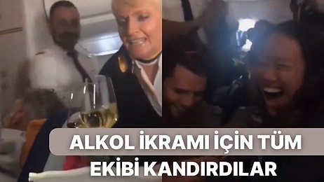 Alkol İkramından Yararlanmak İçin Sahte Evlilik Teklifi Ederek Uçaktaki Tüm Kabin Memurlarını Kandıran İkili