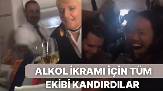 Alkol İkramından Yararlanmak İçin Sahte Evlilik Teklifi Ederek Uçaktaki Tüm Kabin Memurlarını Kandıran İkili