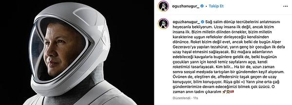 Özay, Oğuzhan Uğur'un Alper Gezeravcı'yla ilgili paylaşımına yaptığı yorumla dikkat çekti.
