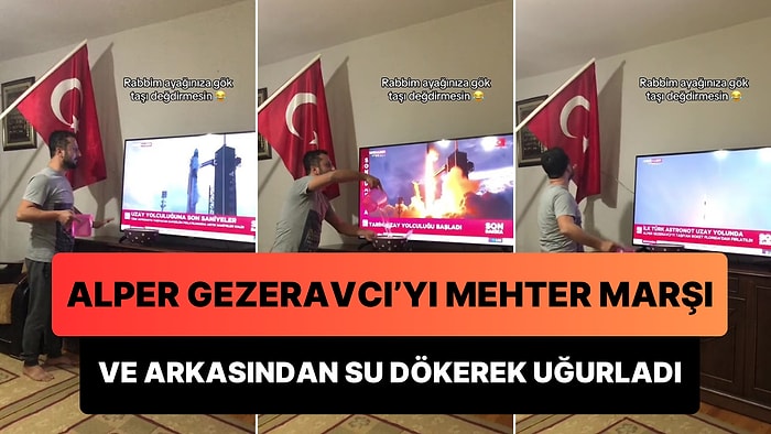 Alper Gezeravcı'nın Uzay'a Fırlatılışını İzlerken Mehter Marşı Dinleyip Arkasından Su Döken Vatandaş