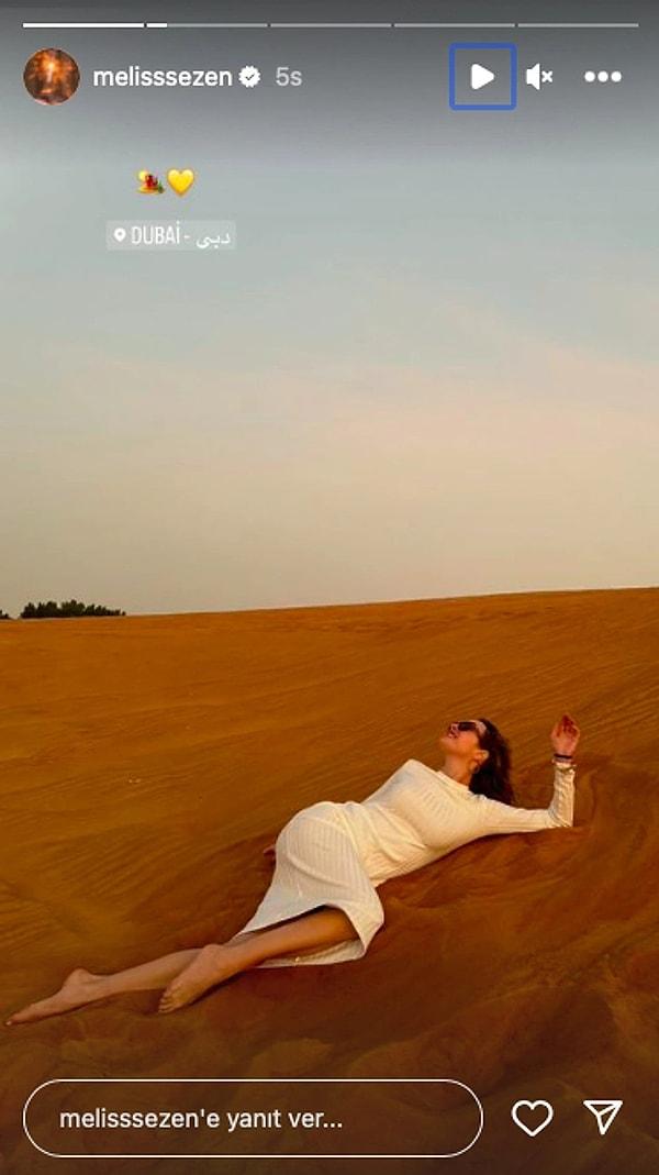 2. Ünlü oyuncu Melis Sezen çılgın ruhunu bu sefer Dubai kumlarında konuşturdu: Mistik dansını görenler anlam veremedi.