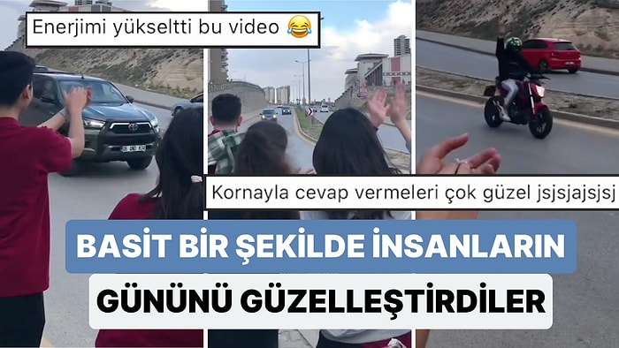 Yoldan Geçen Araçları Alkışlarla Karşılayan Liseliler Basit Bir Şekilde İnsanların Gününü Güzelleştirdi