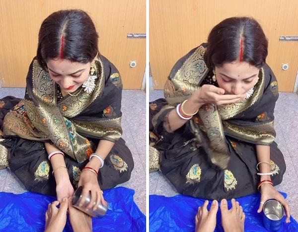 Hindistanlı bir çift, gerçekleştirdikleri düğün ritüellerini sosyal medya hesaplarında paylaştı.