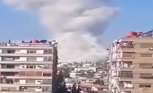 İsrail savaş uçakları Suriye'nin başkenti Şam'da yer alan bir mahalledeki binayı vurdu.