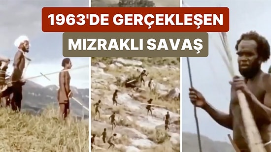 Çağlar Öncesine Ait Gibi! 1963'de Batı Papua'da Kabileler Arasında Gerçekleşen Mızraklı Savaşın Görüntüleri