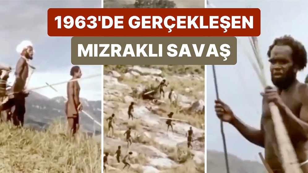 Çağlar Öncesine Ait Gibi! 1963'de Batı Papua'da Kabileler Arasında Gerçekleşen Mızraklı Savaşın Görüntüleri