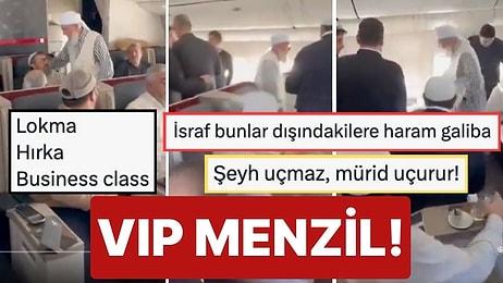 VIP Menzil! Menzil Tarikatı Üyelerinin Business Class Bölümünde Gerçekleştirdiği Uçuş Tartışma Yarattı