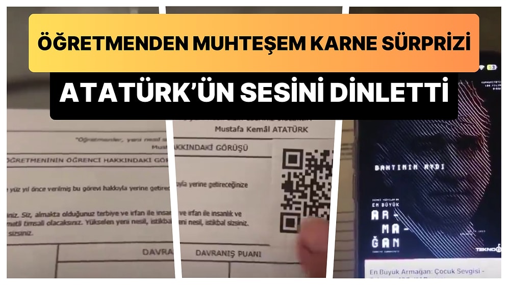 Karneye QR Kod Ekleyen Öğretmen, Ata'nın Kalbimizde Yaşayan Sözlerini Yapay Zeka ile Öğrencilerine Dinletti