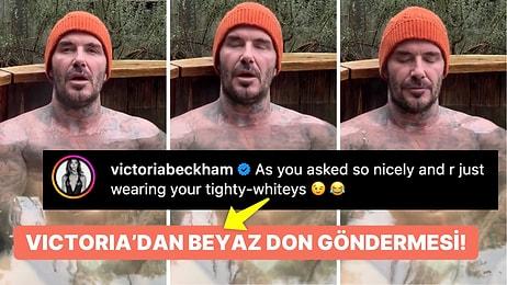 David Beckham Üstsüz Girdiği Buz Gibi Soğuk Suyun İçindeyken Bile Görenlerin Ateşini Yükseltti!