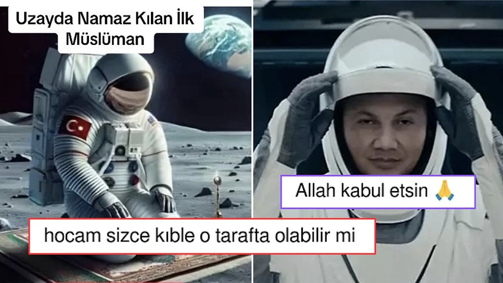 Alper Gezeravcı'nın Uzayda Namaz Kıldığını Sanan Bir Kullanıcı Paylaştığı Sahte Görselle Kısa  Devre Yaptırdı