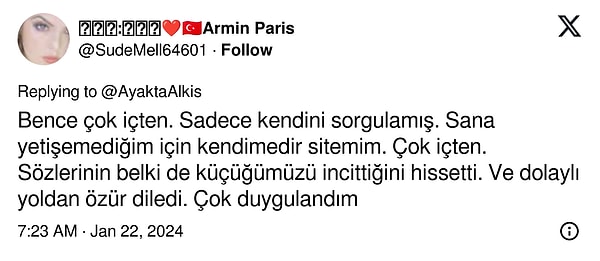 "Çok duygulandım..."