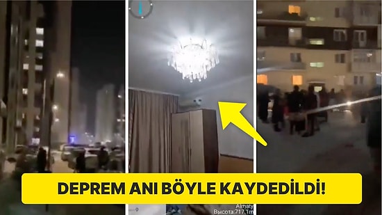 Kırgızistan'da Meydana Gelen 7.2 Büyüklüğündeki Depremin Şiddetini Gösteren Anlar