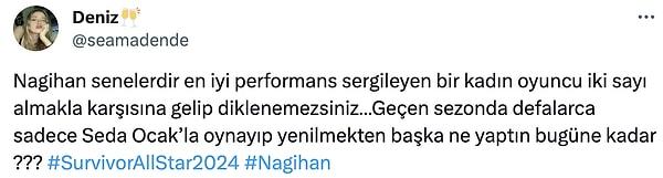 İzleyicilerden Nagihan'a destek yağdı.