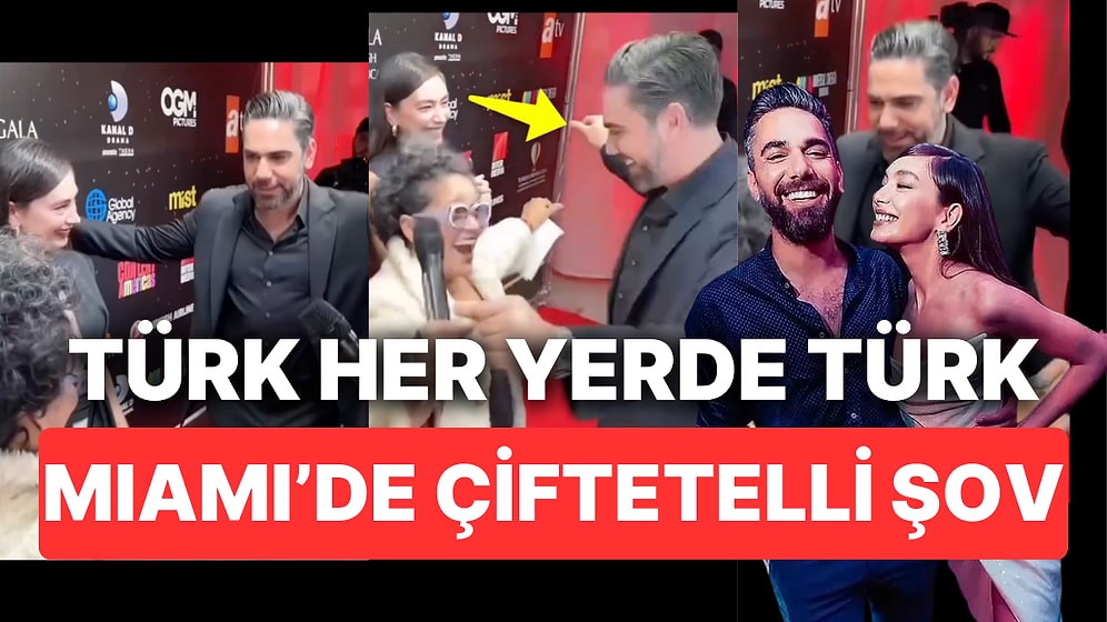 Neslihan Atagül'ü Desteklemek İçin Miami'ye Giden Kadir Doğulu Kırmızı Halıda Sunucuyla Çiftetelli Oynadı