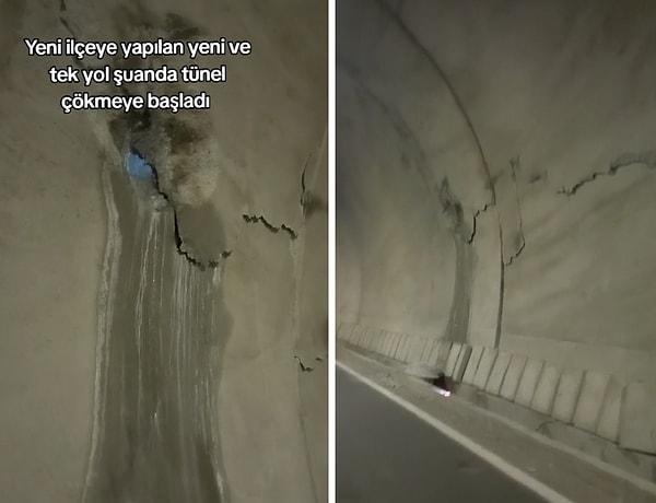 Bir vatandaş, Yusufeli'nde baraj sebebiyle yapılan tünelin son görüntüsünü paylaştı.
