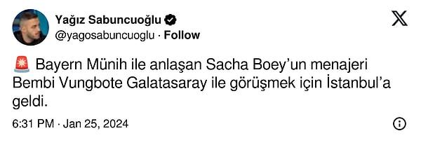 Boey’un menajeri İstanbul'a geldi.