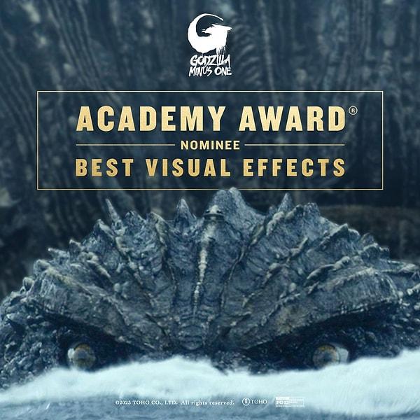 Filmin 26 Ocak'ta Amerika'da tekrardan vizyona girmesiyle Godzilla Minos One, En İyi Görsel Efekt dalında Akademi Ödülü adayı oldu!