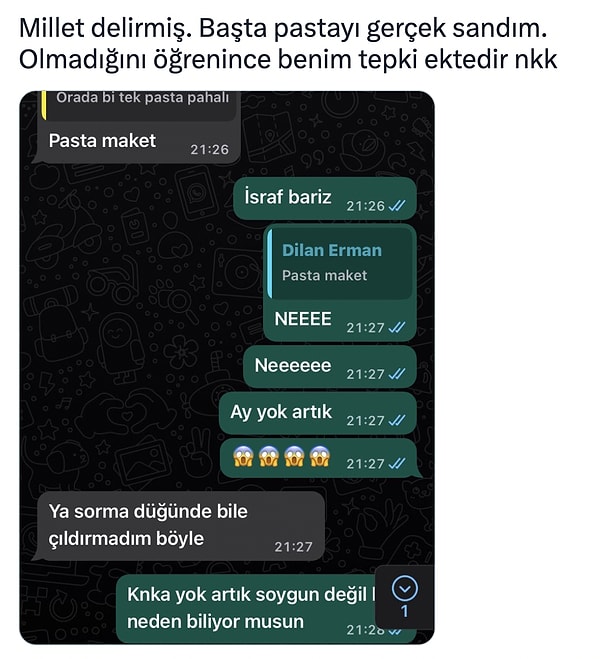 Tabii pastanın sahte olması da bonus.